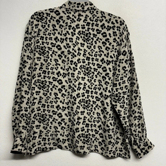 Fu Da Fuda Fine Silk Leopard Button Down Collared Big Cat M Satin - Picture 2 of 6